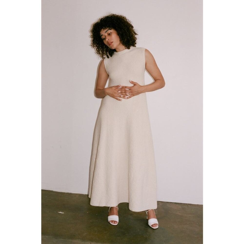 Lauren Manoogian Cotton Bouclé Shell Dress Size 1 Small Pumice Taupe NWT $530 - Picture 16 of 16